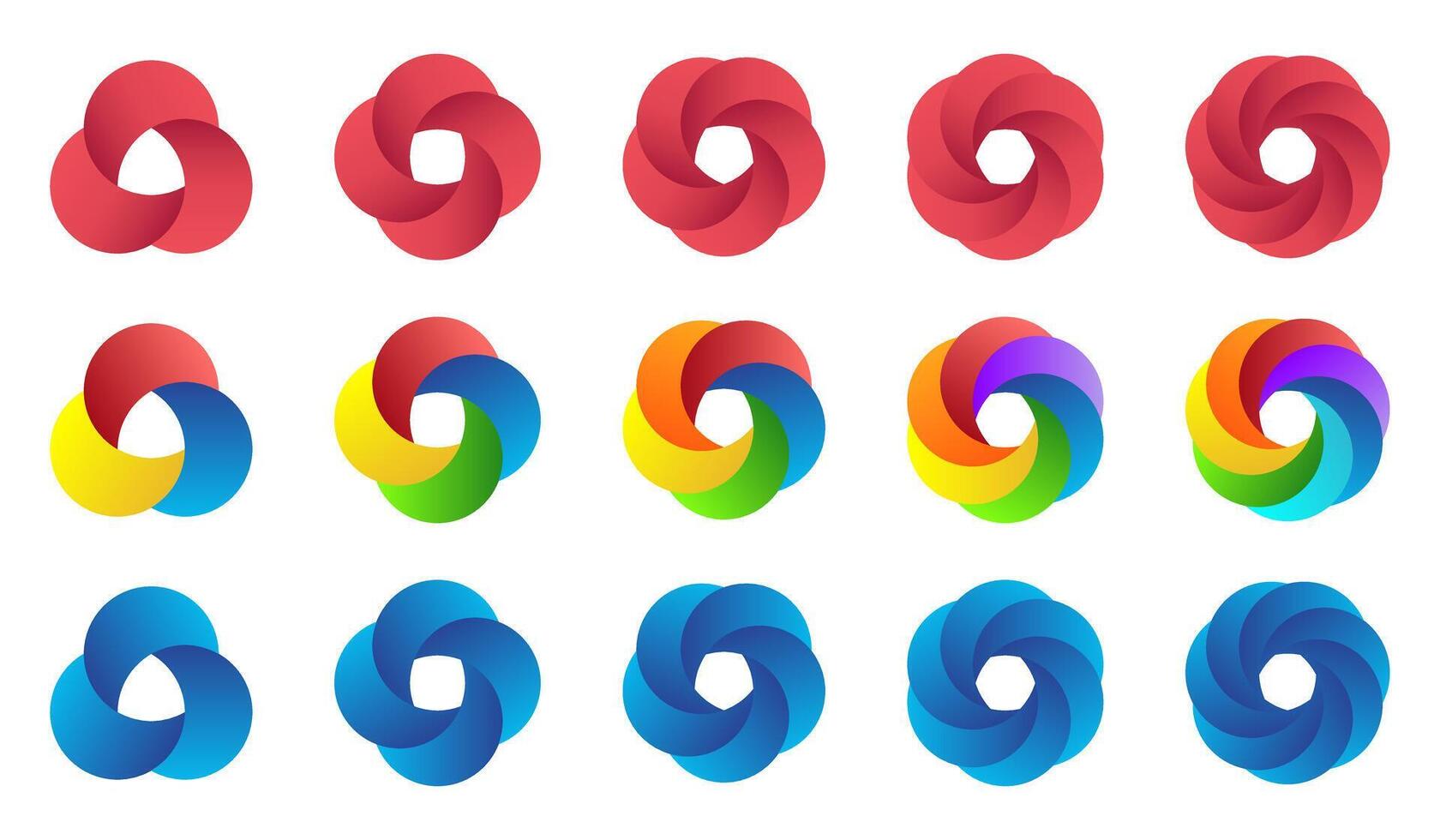 Abstract Colorful Twisted Shapes Collection vector