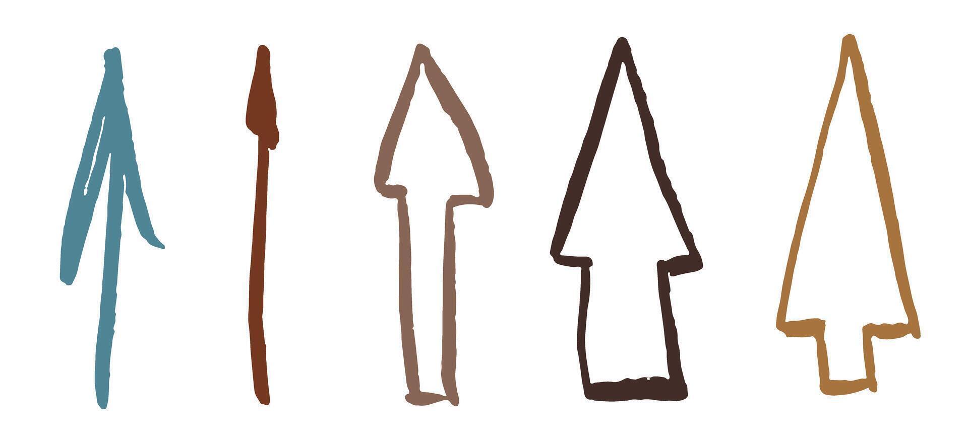 Hand-Painted Arrow Shapes in Earth Tones vector