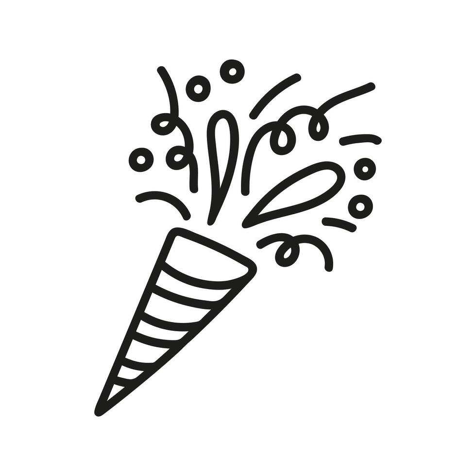 Single firework for celebration. Hand drawn doodle vector illustration