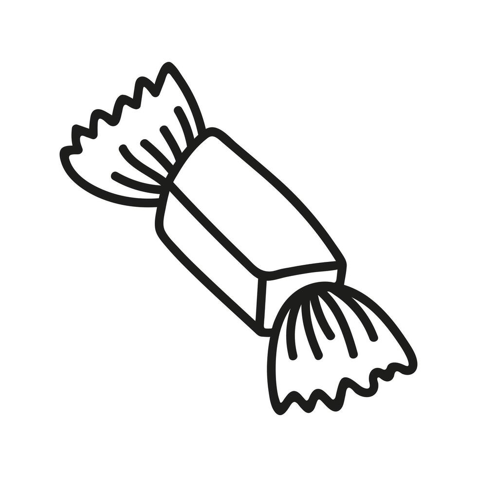 Single candy doodle. Hand drawn vector illustration