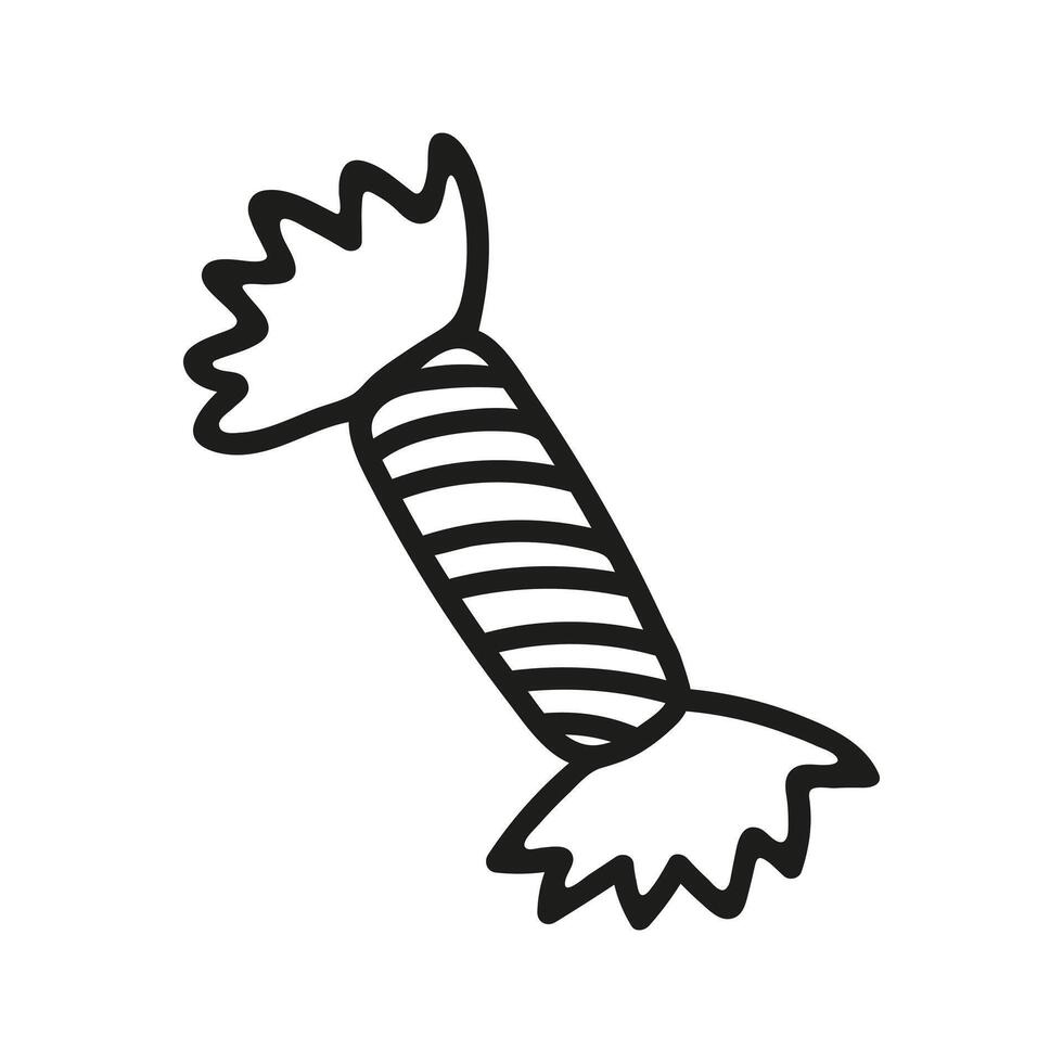 Single candy doodle. Hand drawn vector illustration