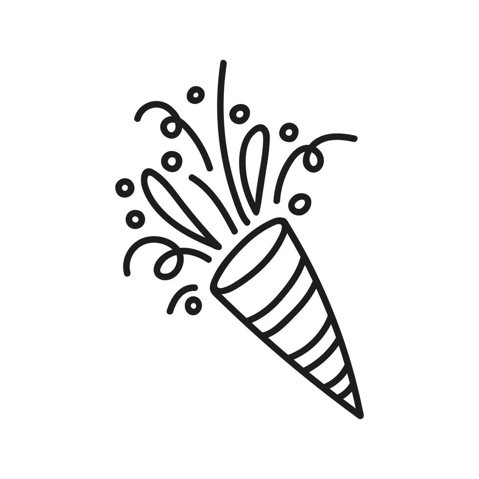 Single firework for celebration. Hand drawn doodle vector illustration