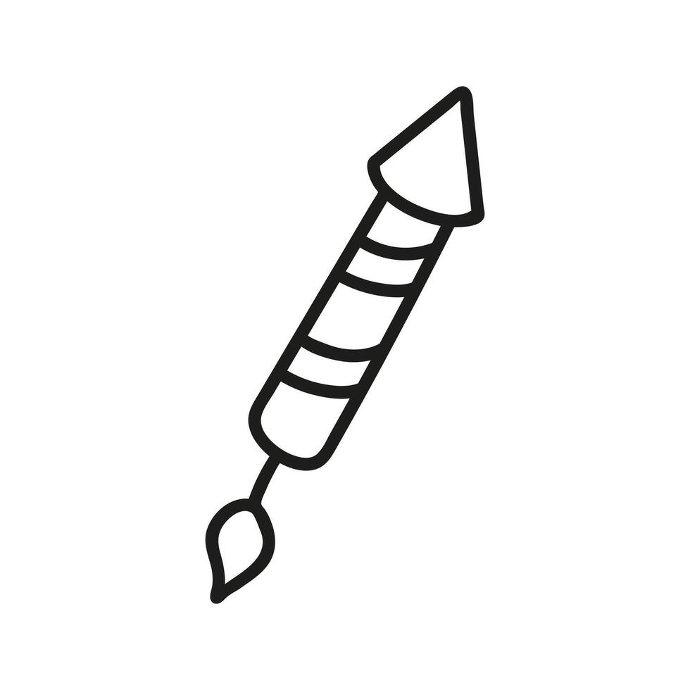 Single firework for celebration. Hand drawn doodle vector illustration
