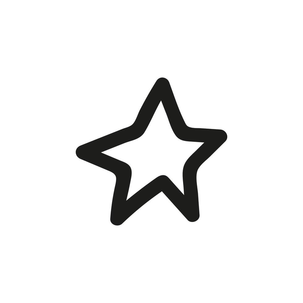Single star in cosmos. Hand drawn doodle illustration vector
