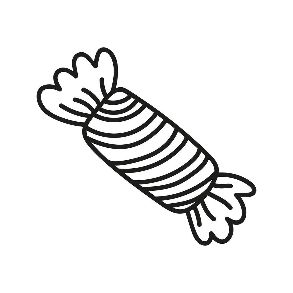 Single candy doodle. Hand drawn vector illustration