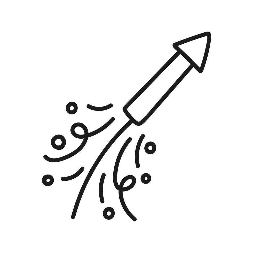 Single firework for celebration. Hand drawn doodle vector illustration