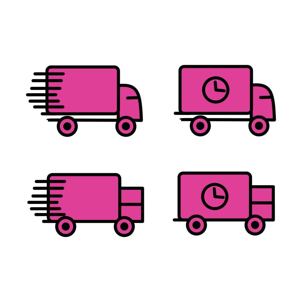 Set of delivery truck icons. Delivery truck icon.  Abstract illustration of simple icon in flat style. Graphic design template elements with application UI themes vector