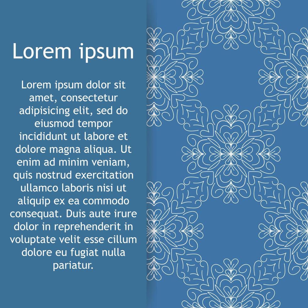 Greeting card or invitation template with ornament. Design for any purposes wedding, birthday vector