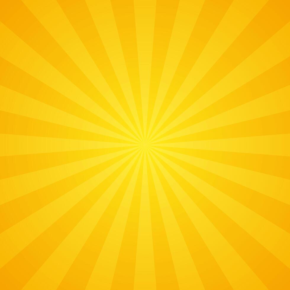 Groovy Gradient Yellow Sun Ray Explosion Art In Blank Square Plain Background vector