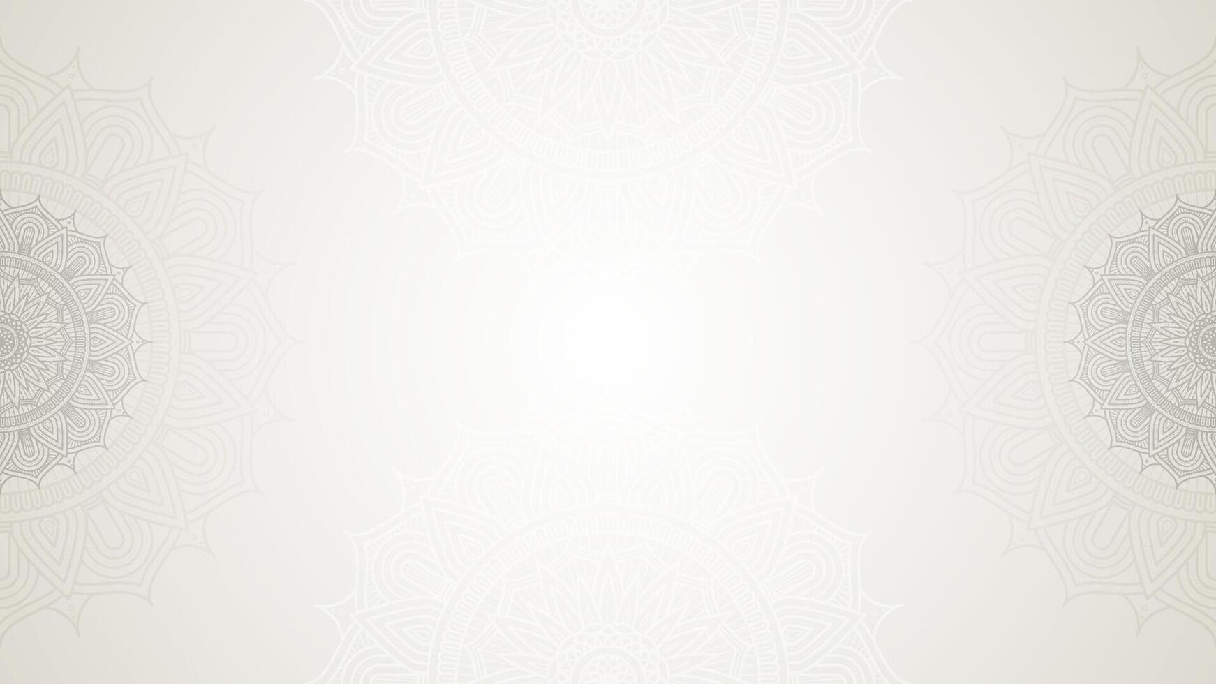 Intricate Beige Mandala Border Art With Clean And Soft Blank Horizontal Vector Background