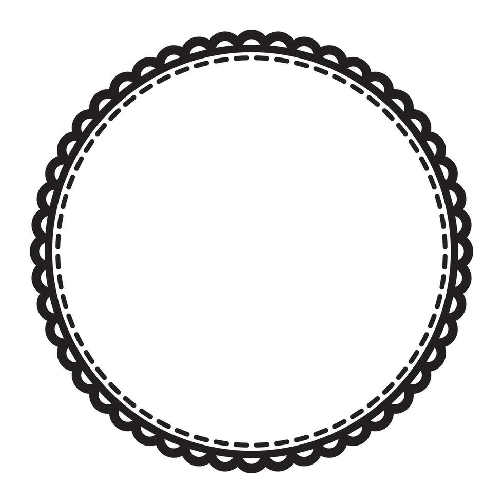 Simple Repetitive Patterned Circular Label Element Vector Clipart Design