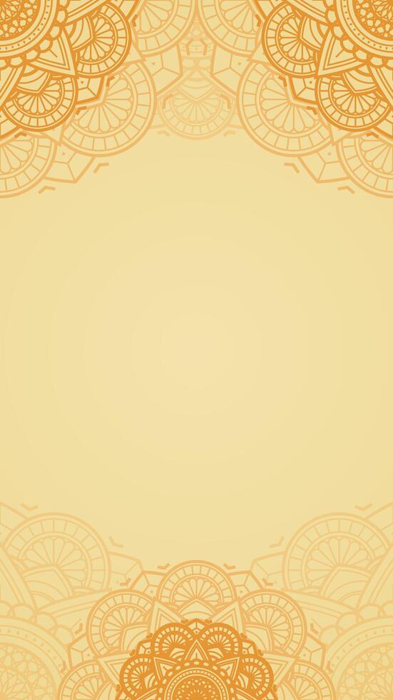 puro opulencia blanco vertical vector antecedentes con ligero amarillo azafrán oro color acento y agrios mandala obra de arte