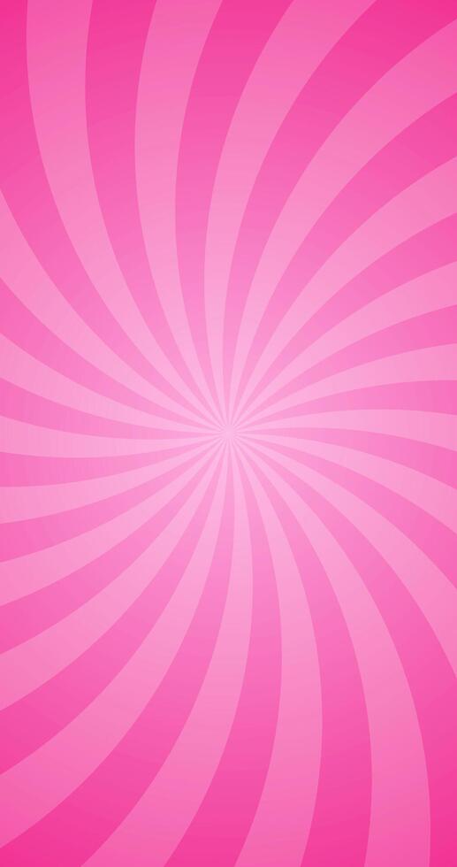 Simple Gradient Groovy Pink Spiral Swirl Ray Effect In Blank Vertical Vector Plain Background