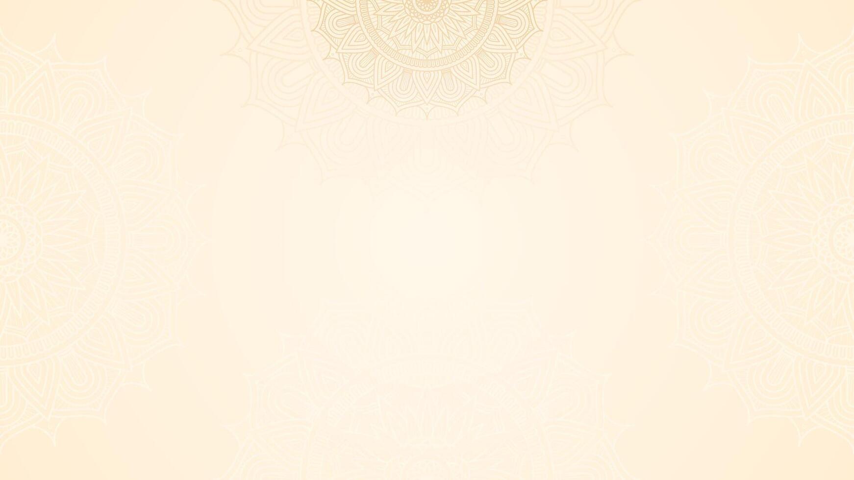 Spiral Serenity Of Ethereal Gold Line Mandala Art Blank Horizontal Plain Vector Background Design