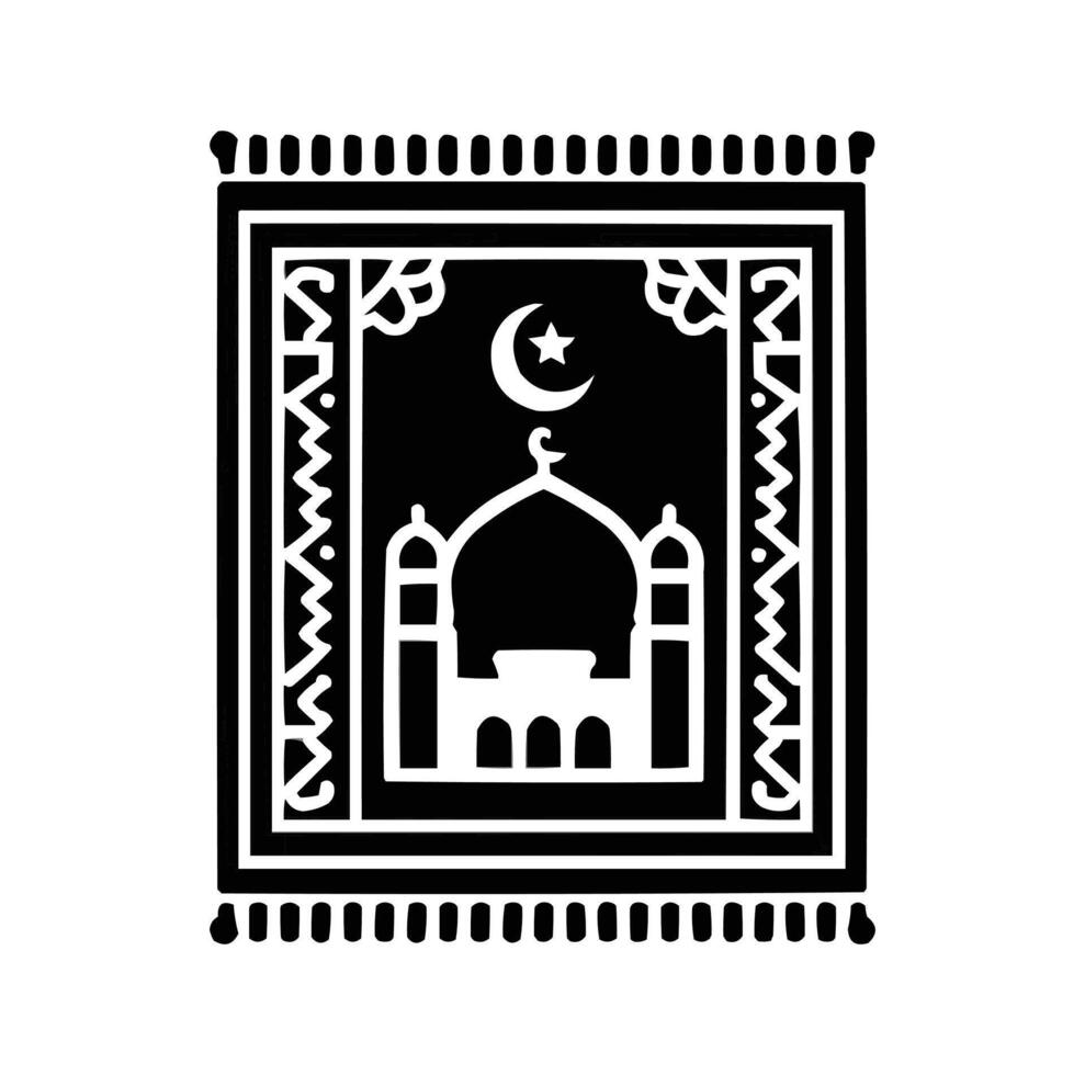 Muslim prayer mat vector. prayer rug design illustration vector