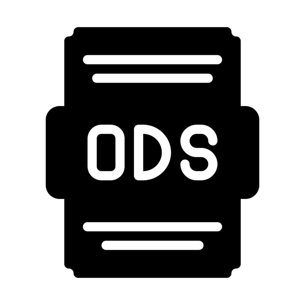 Ods file icon solid style. Spreadsheet file type, extension, format