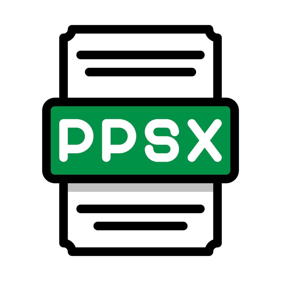 documento archivo formato ppx icono hoja de cálculo. con contorno y color en el medio. vector ilustración