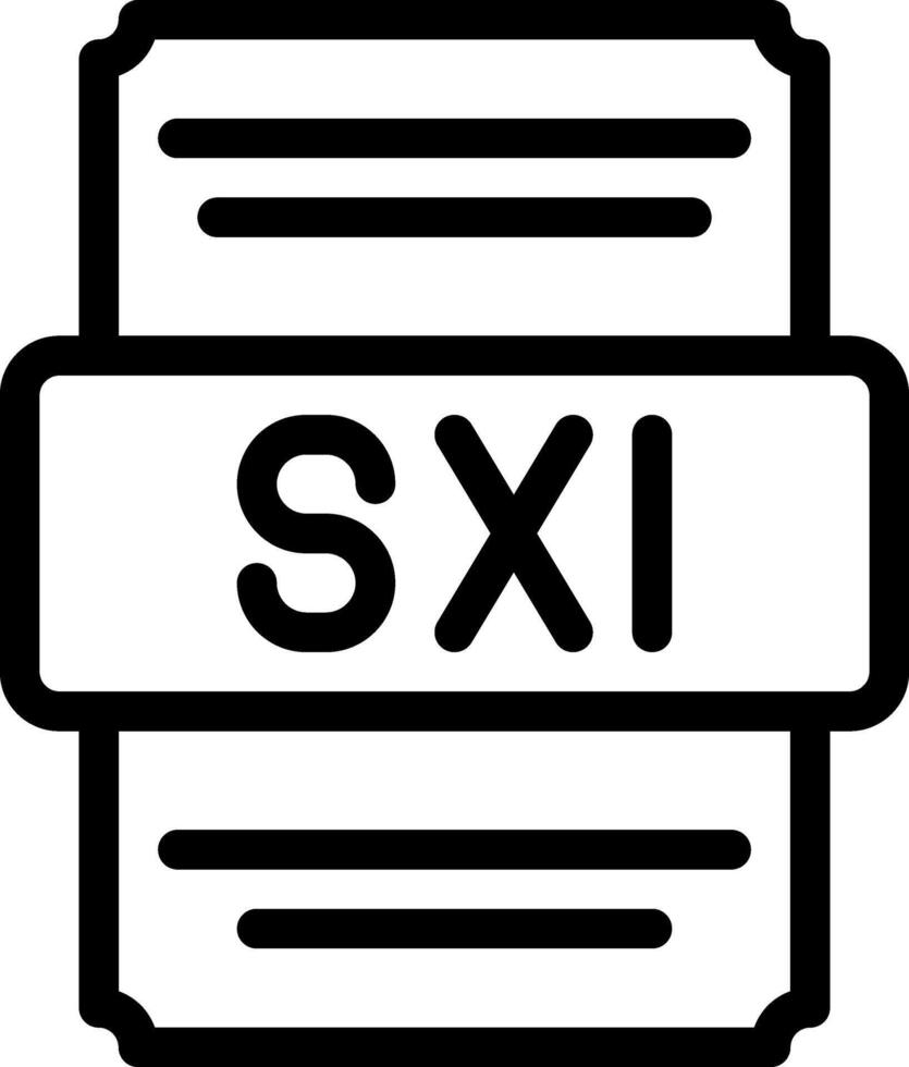 Sxi icons file type. spreadsheet files document icon with outline design. vector illustration