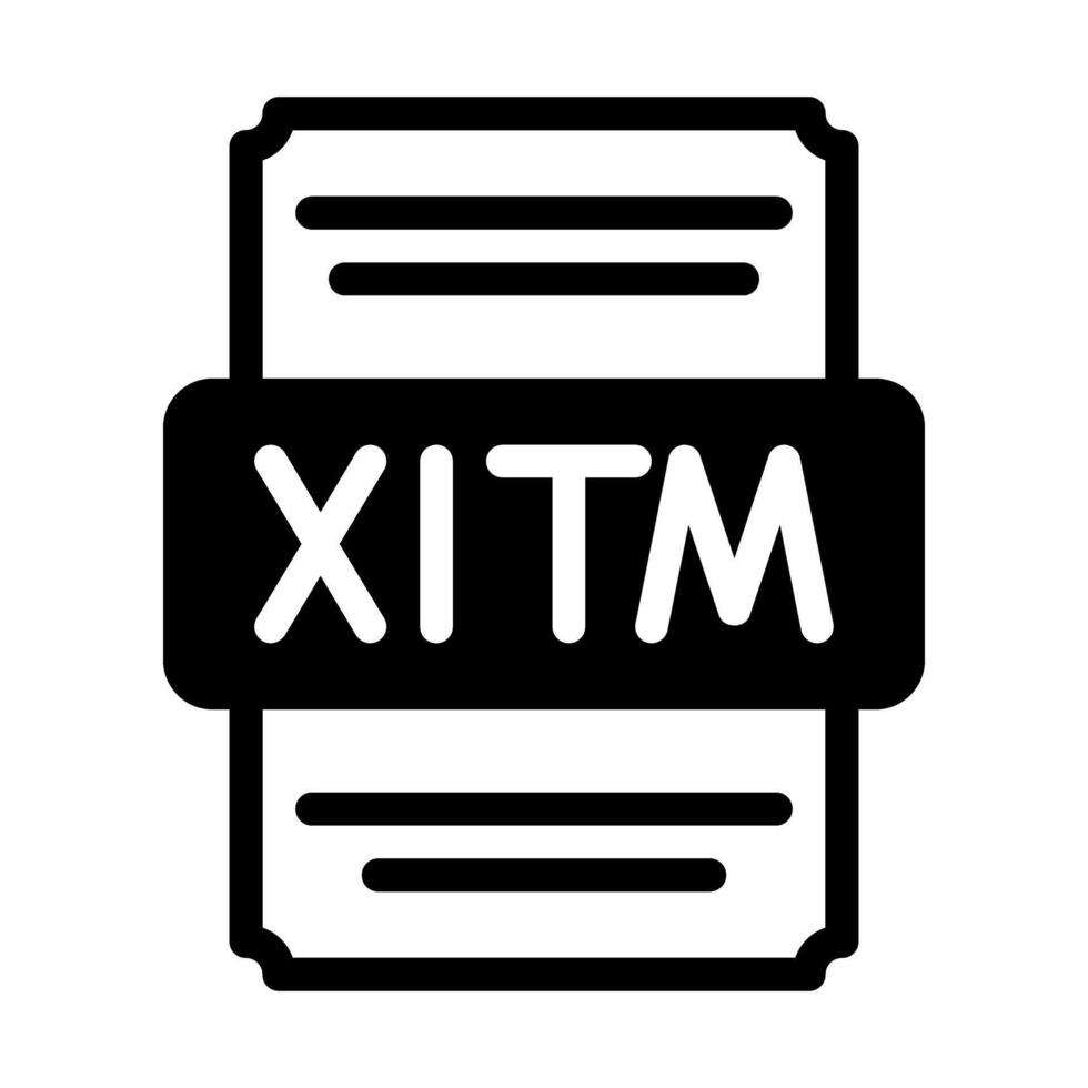 Xltm spreadsheet file icon with black fill design. vector illustration.