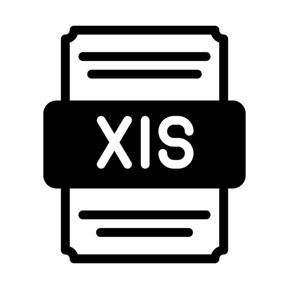 Xml spreadsheet file icon with black fill design. vector illustration.