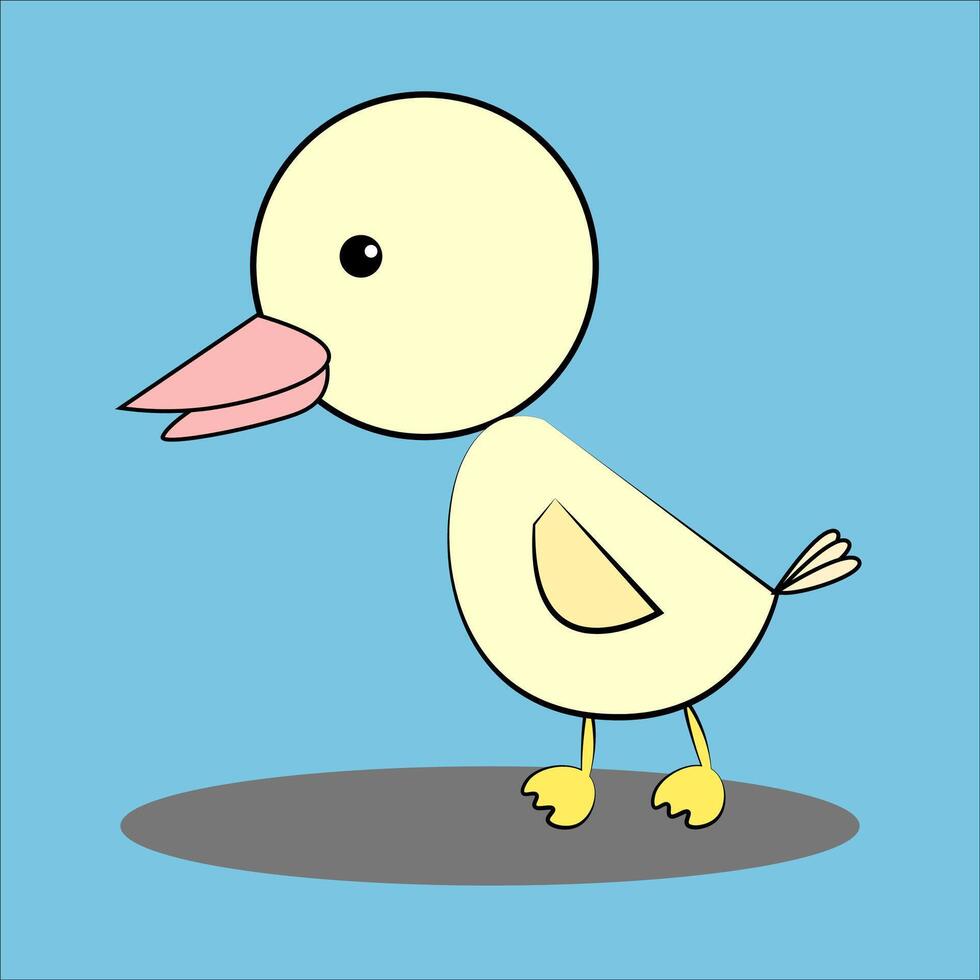 cute duckling cartoon. happy duck. vector