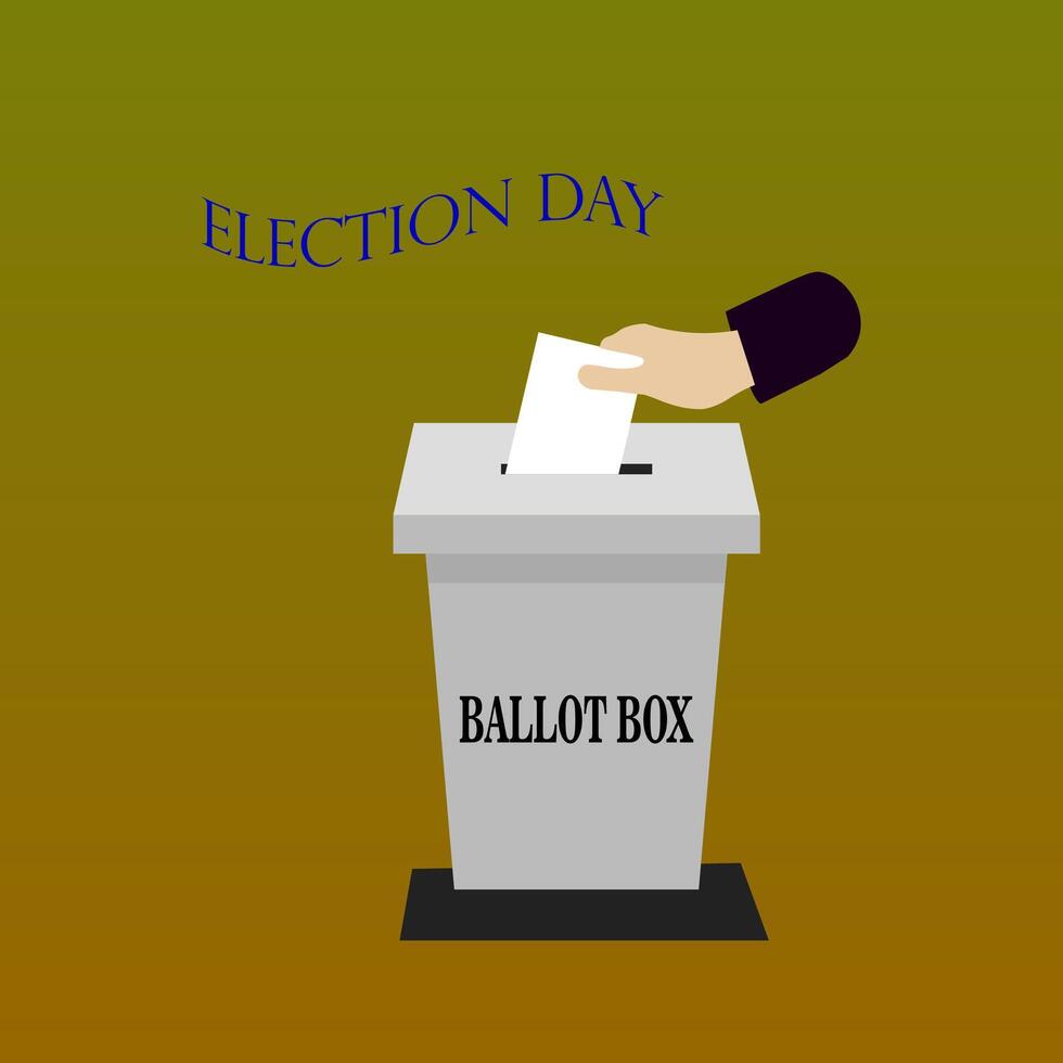 votación caja. elección día. vector ilustración.
