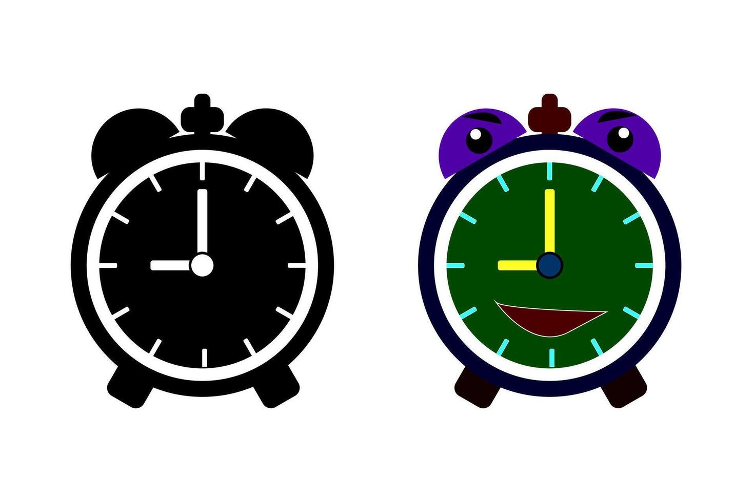 alarm clock icon. watch cartoon. cute. vector