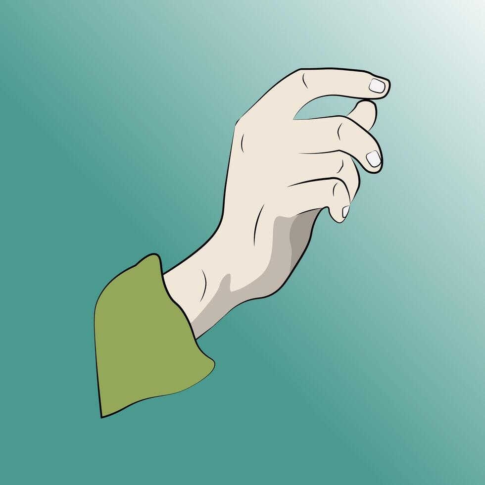 illustration of hand. hold. vector