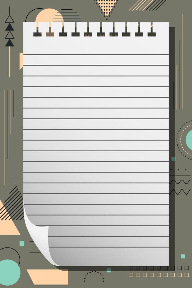 Creative and aesthetic blank pages of ripped paper. geometric background. vector