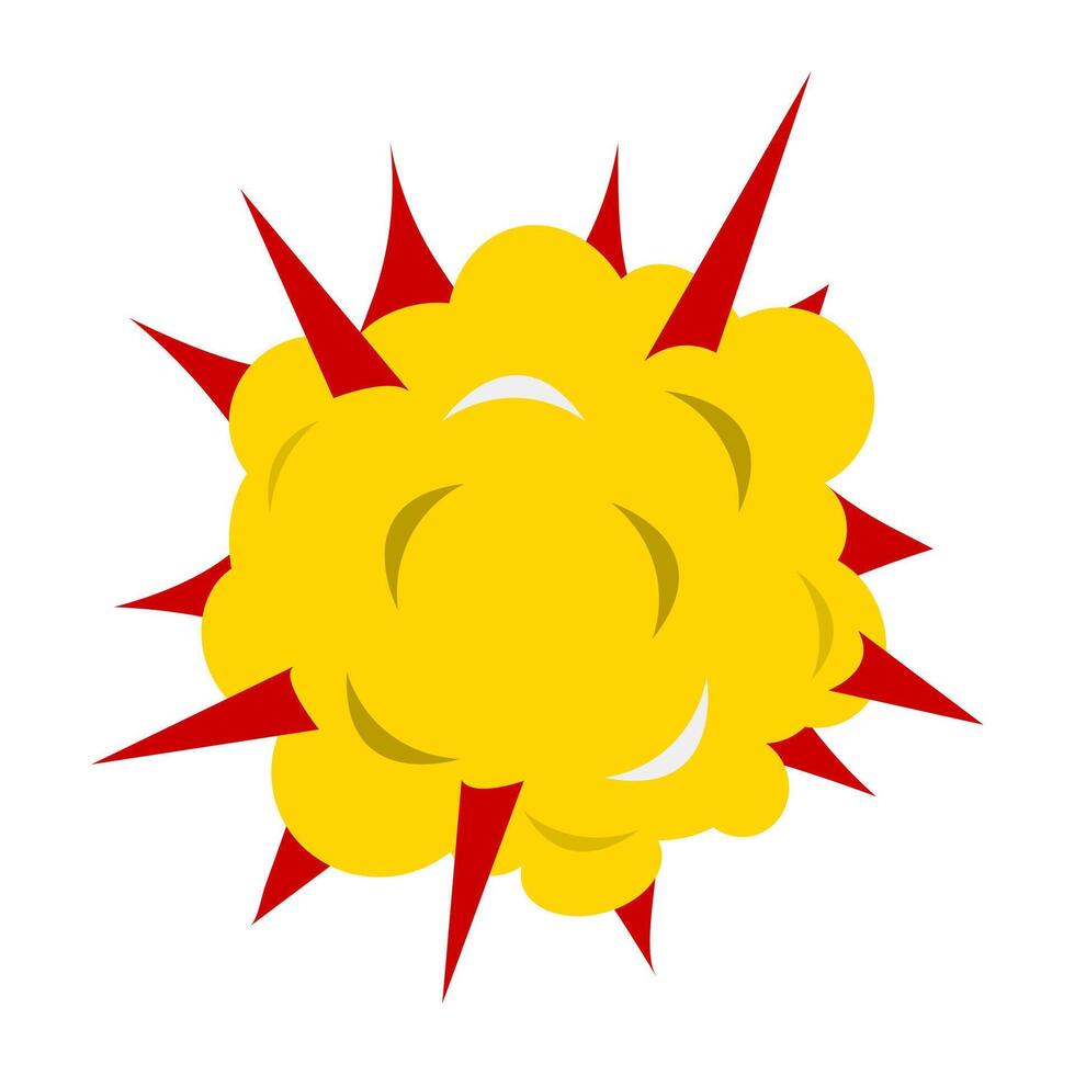 Cartoon dynamite or bomb explosion. Boom clouds and smoke. explosive. fire. vector