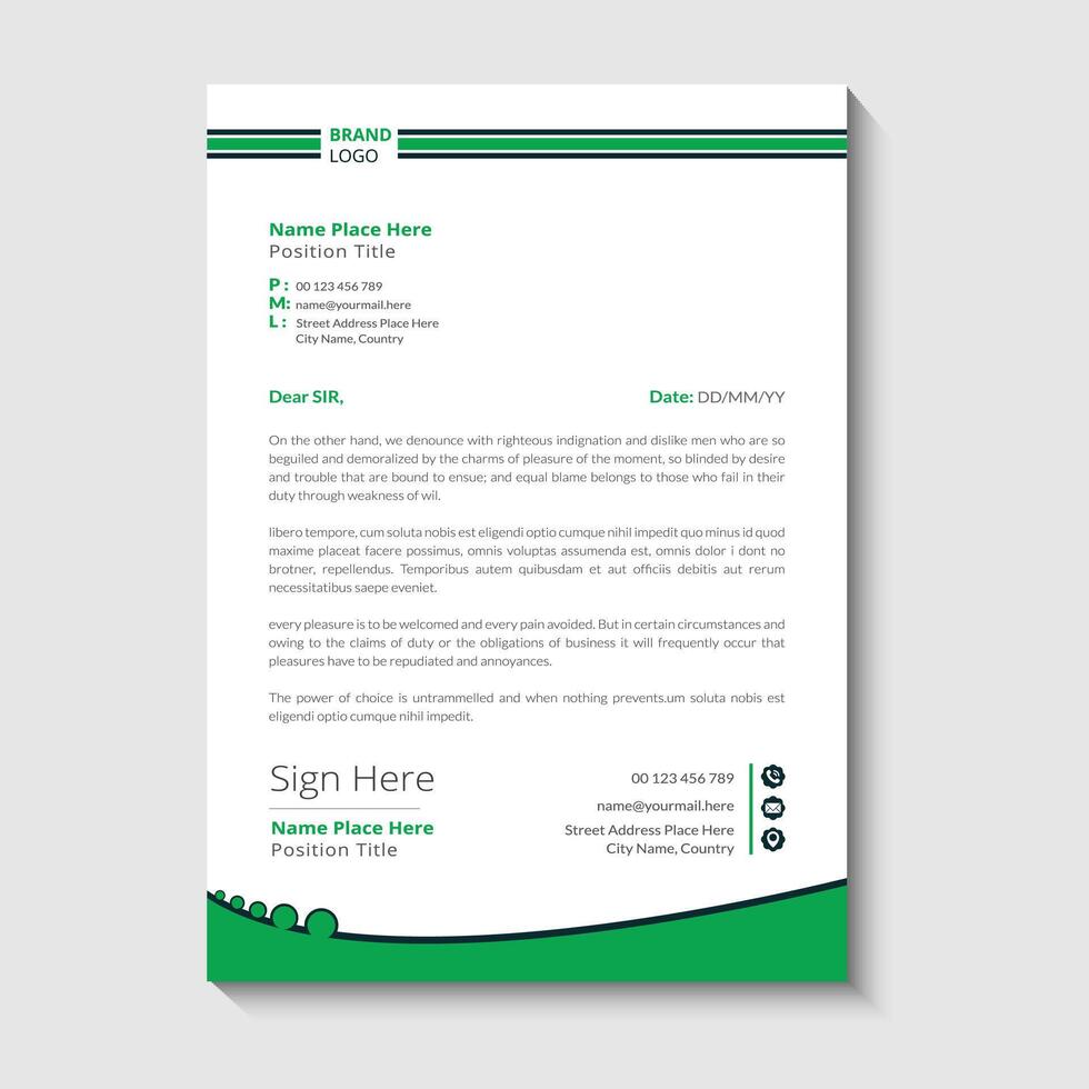 Modern and corporate letterhead template vector