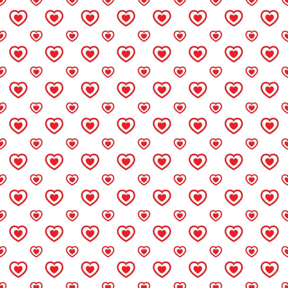 Vector illustration of double red heart seamless pattern design