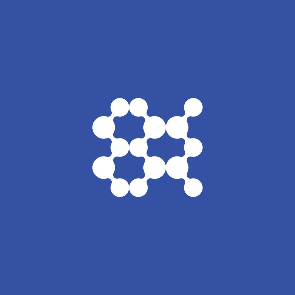 abstract technology molecule 83 numbers connecting dots creative logo vector