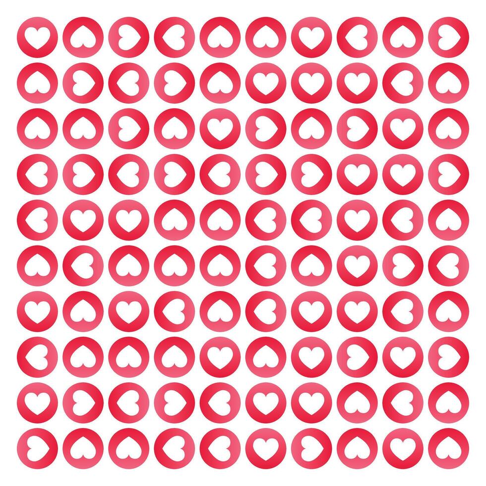 Red circular hearts seamless pattern design with white background vector illustration