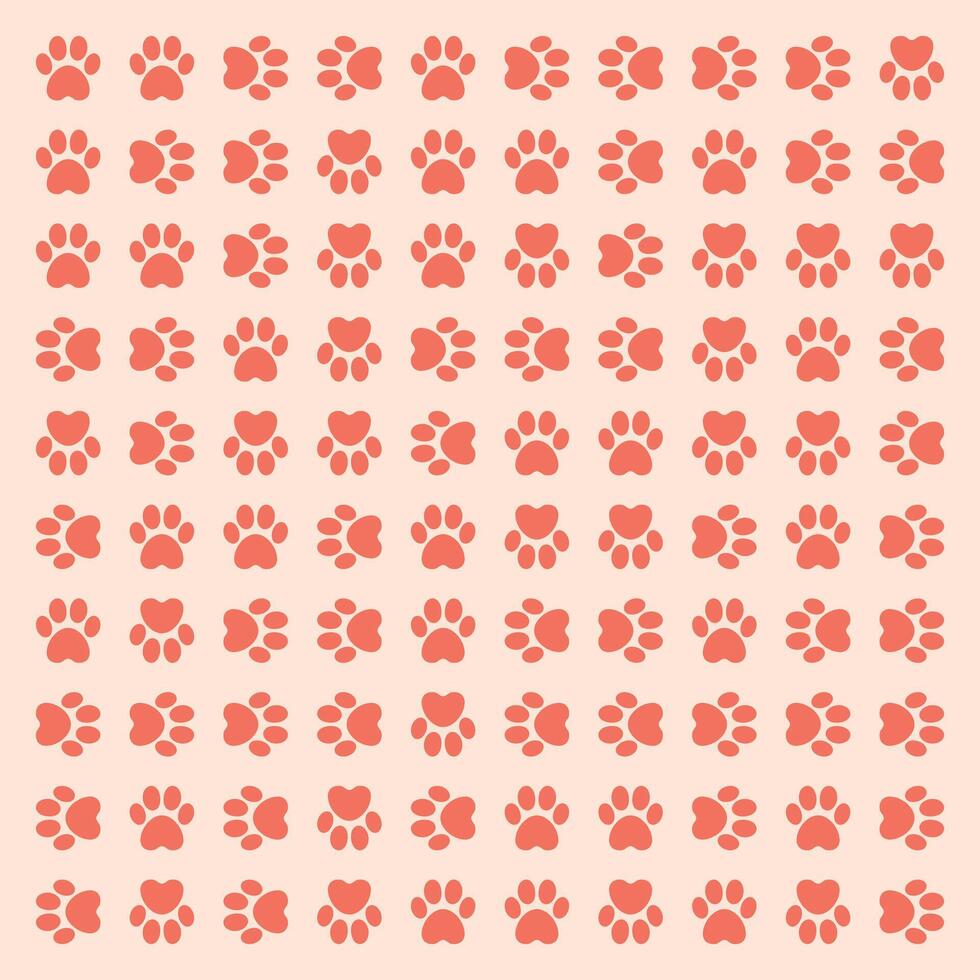 A set of paw seamless prints vector illustration