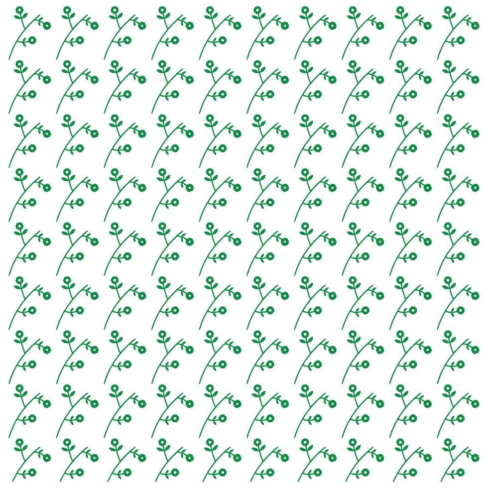Isolated green flower with stem seamless pattern vector illustration background design