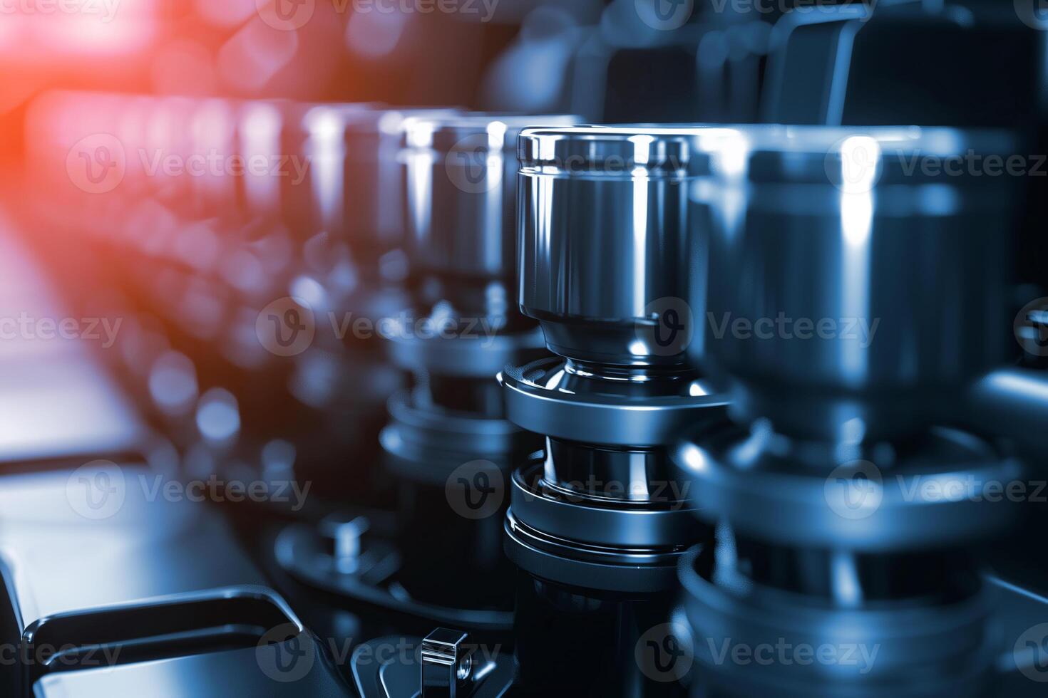 AI generated A detailed view of a metal object, showcasing its intricate design and textures, with a blurred background adding depth to the image photo