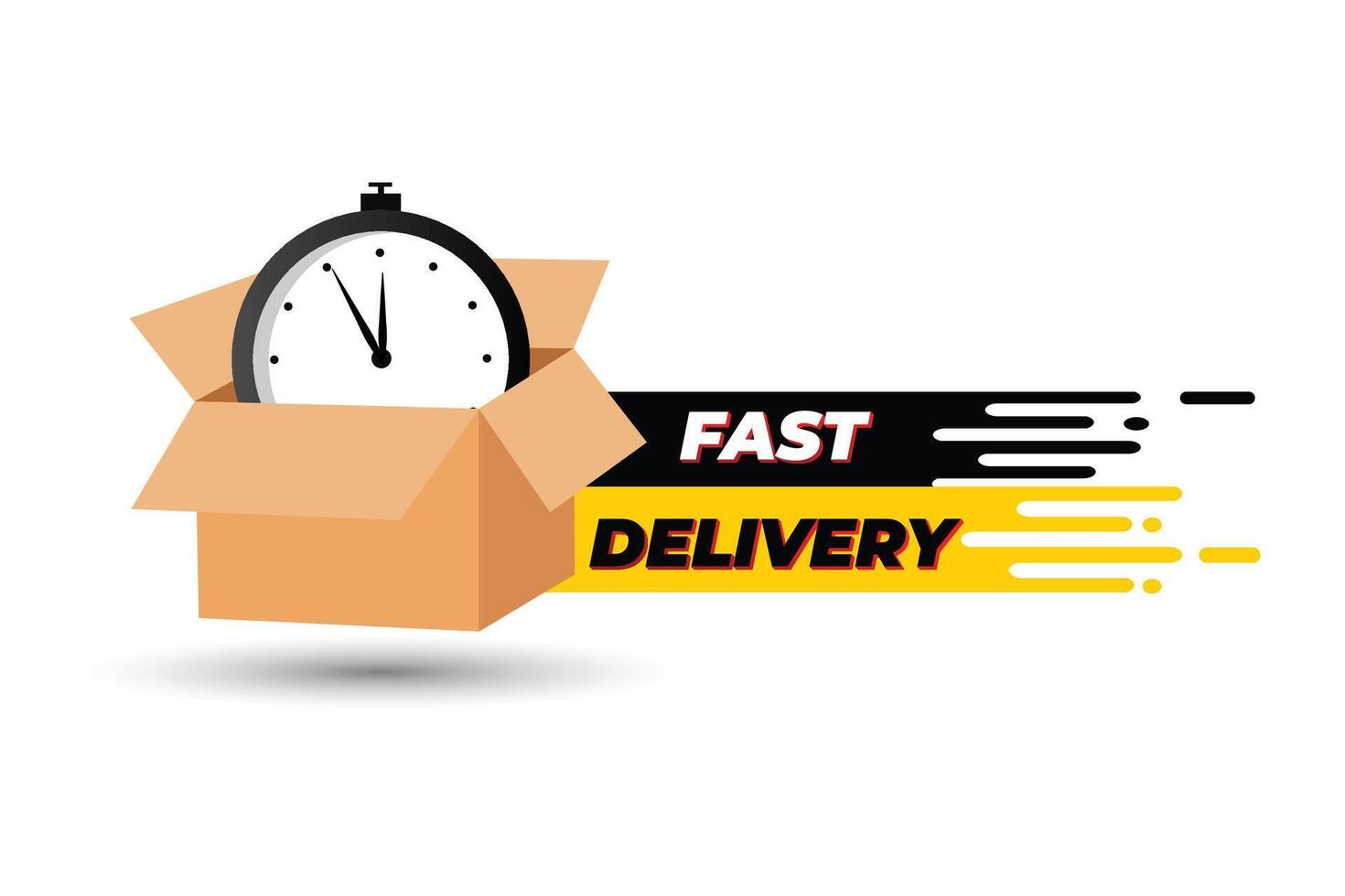 Vector fast delivery logo with courier