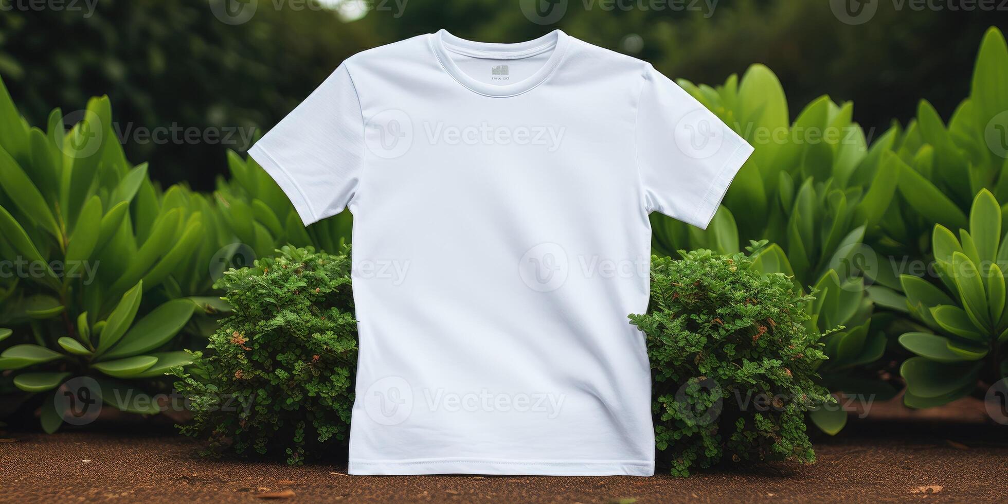 Close-up white t-shirt mockup. Generative AI photo