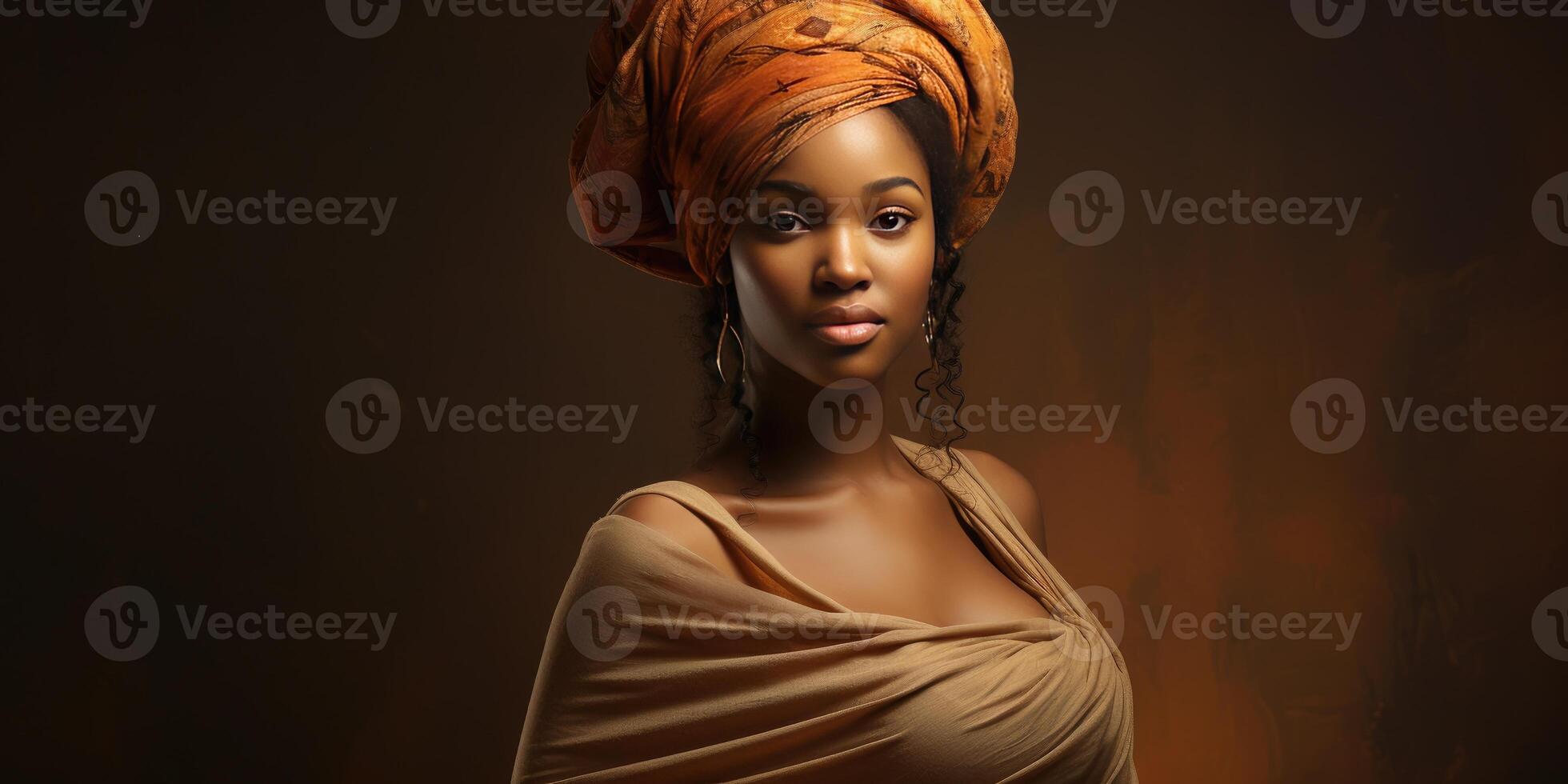 AI generated Pregnant beautiful African woman. Generative AI photo