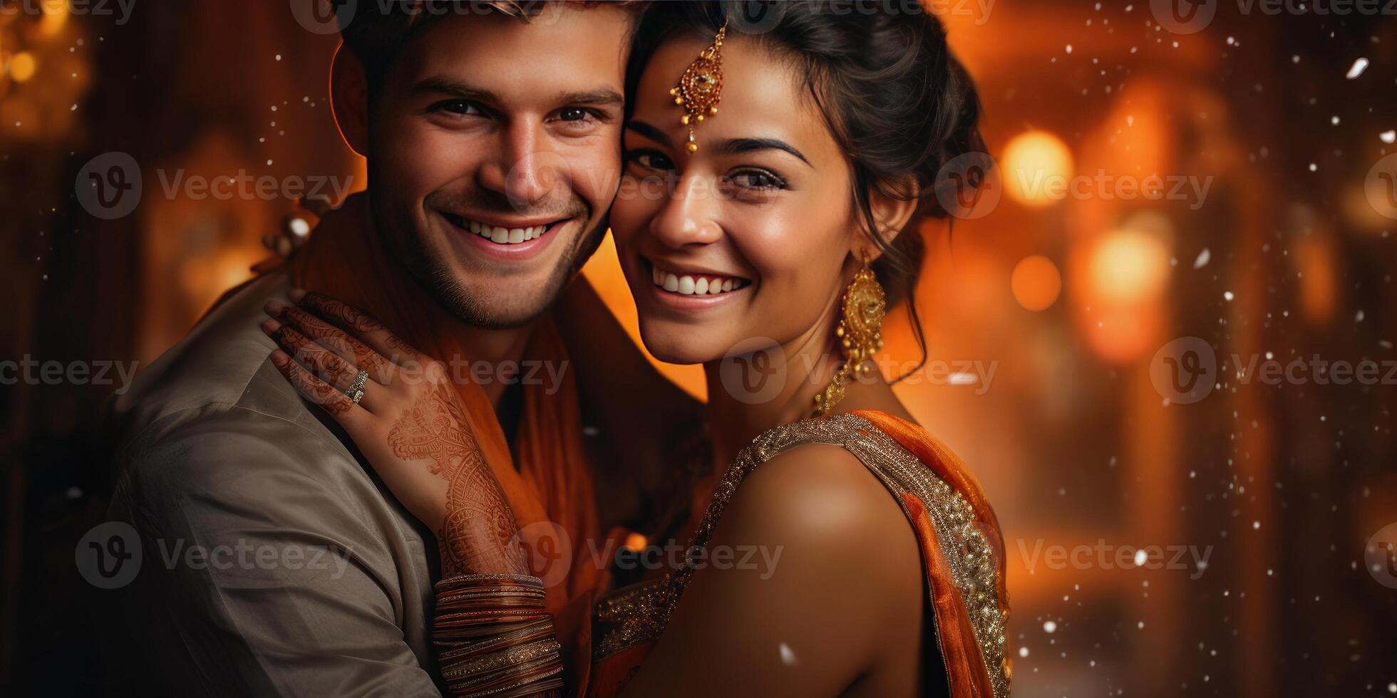 AI generated Happy cute couple in love, relationship and family theme. Generative AI photo