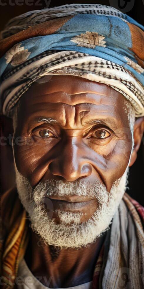 AI generated vertical portrait of an old american man, Generative AI photo