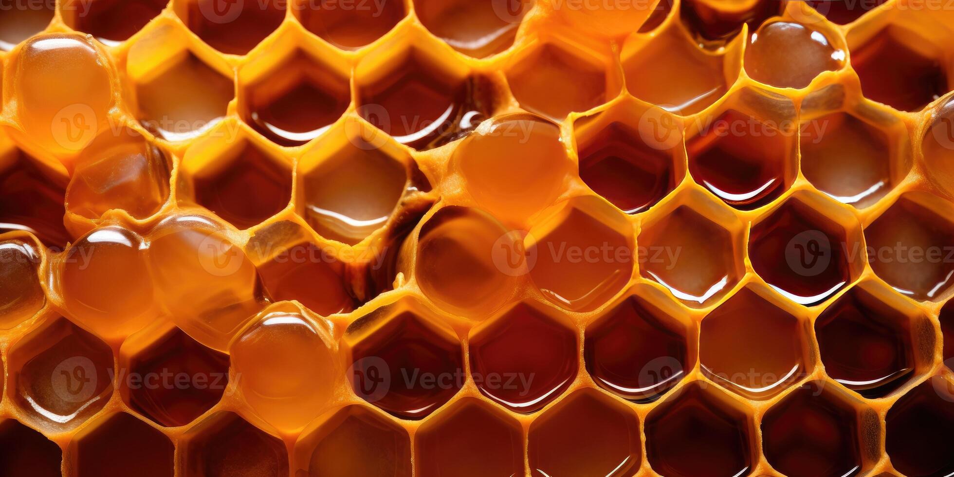 AI generated Background texture and pattern of honeycombs. Generative AI photo