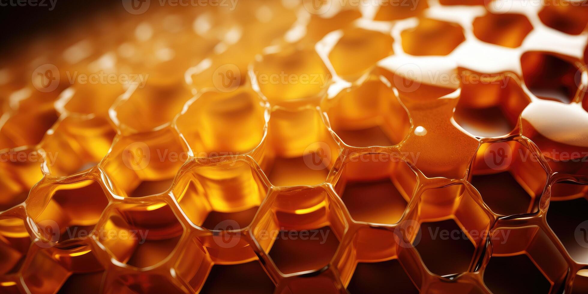 AI generated Background texture and pattern of honeycomb close-up. Macro shot of a honeycomb. Generative AI photo