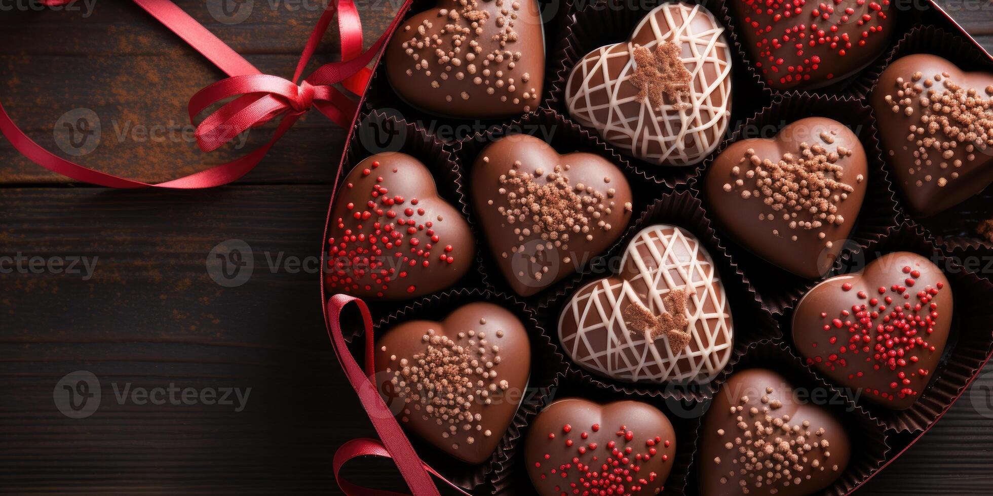 AI generated Chocolate for Valentine's Day. Sweets close-up. Generative AI photo