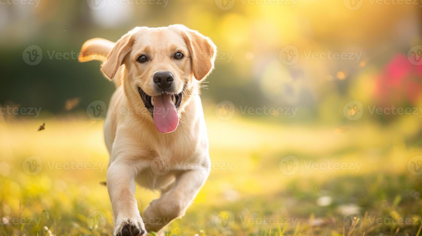 ai generado un perro corriendo felizmente, realista foto
