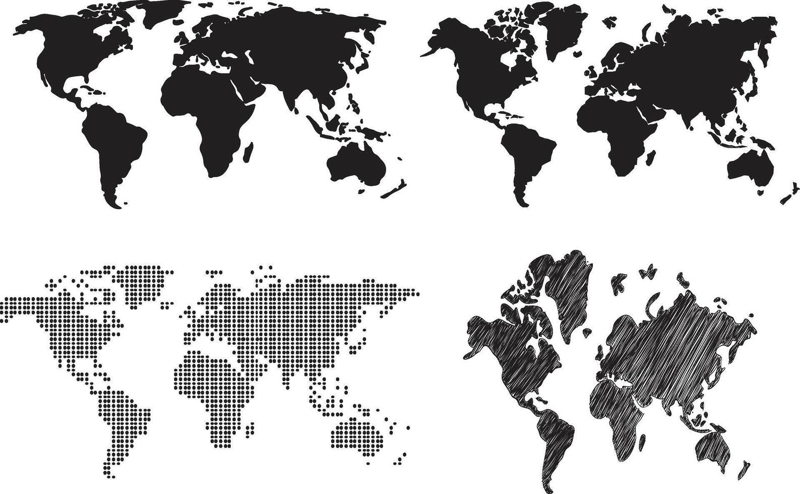 mundo mapa. vector ilustración. aislado en blanco antecedentes. eps 10