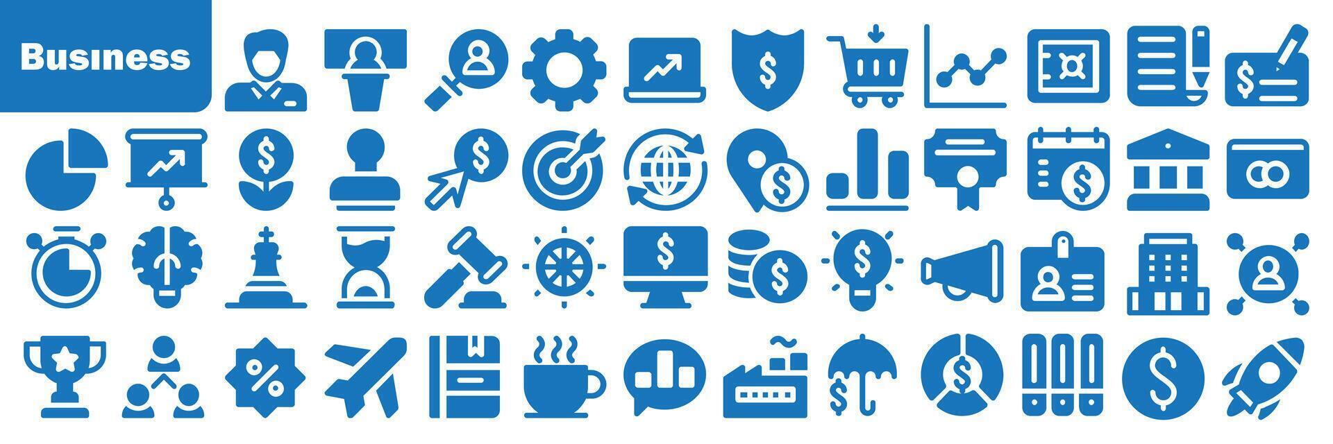 Business flat icons set. Meeting, partnership, business team, profit, company, management, planning, icons and many more signs. Flat icon collection. eps 10 vector