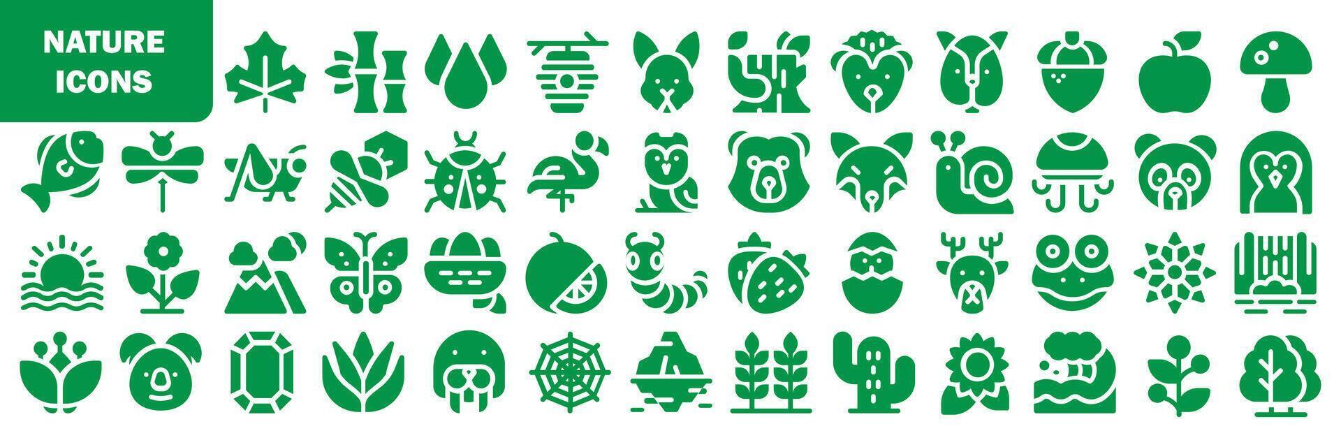 conjunto de naturaleza iconos, vector ilustración. eps 10