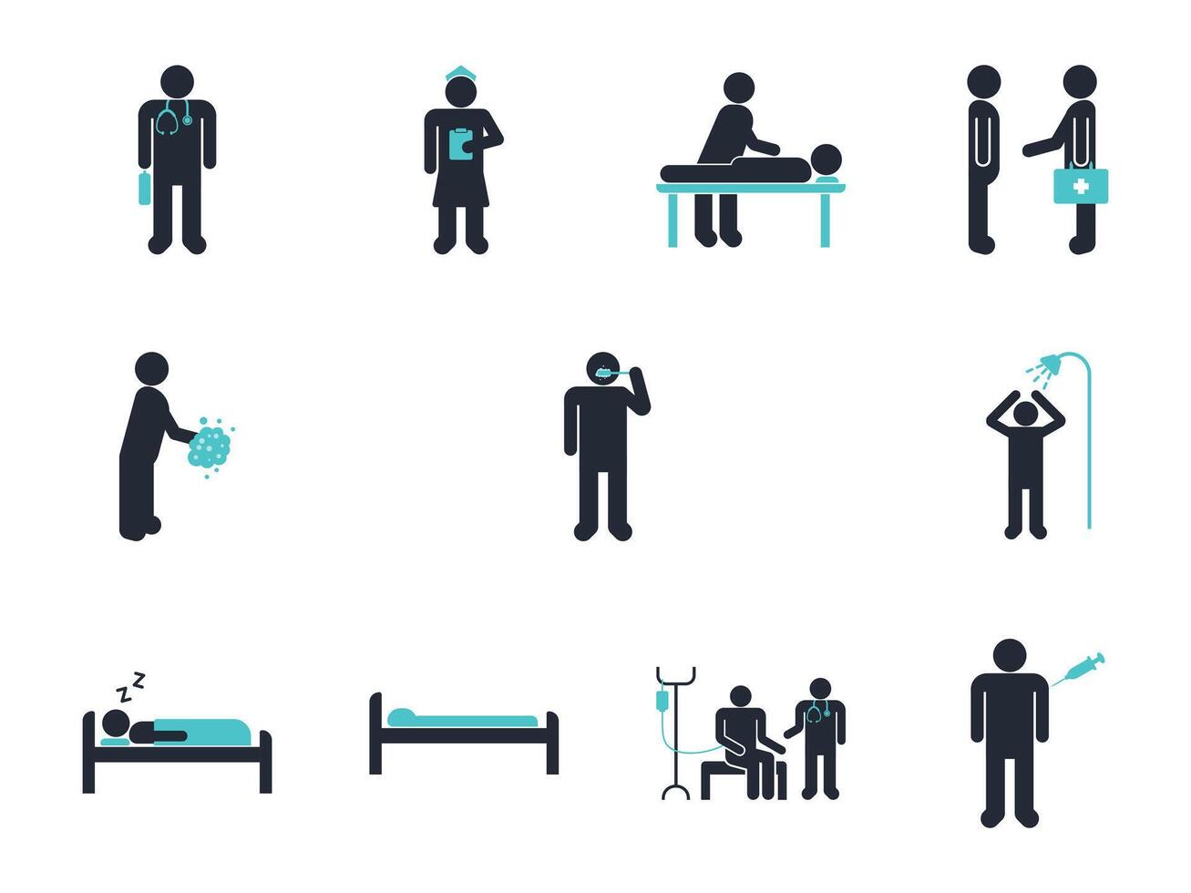Set of Medical and Health Icon Illustration. vector